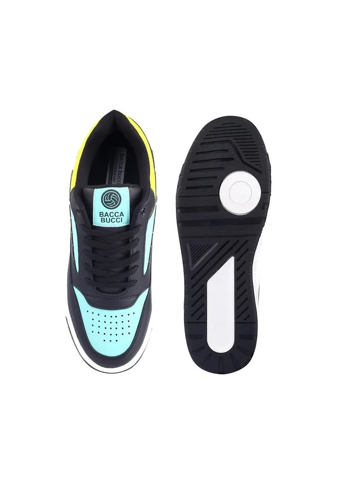 Bacca Bucci Black and Green Downtown Dynamo Low-Top Sneakers for Men | Best Price UAE